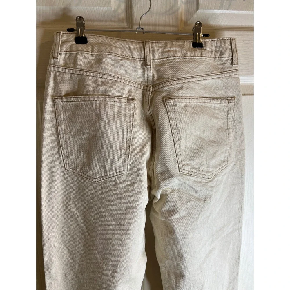 Topshop mom high waisted tapered‎ leg jeans color ecru size 8 W30 L30 NWT